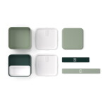 Monbento Svačinový box Monbento Square Green Bicolor 1,7 l, zelená barva, plast