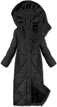 Černá dámská zimní bunda v délce ke kolenům J Style (5M3232-392) odstíny černé L (40)
