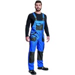 Montérkové kalhoty CARL BE-01-004 pánské s laclem royal-černé 48 royal-černé