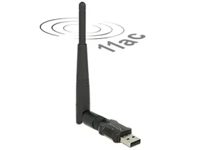 Delock USB 2.0 / dvoupásmový WLAN adaptér ac/a/b/g/n 433 + 150 Mbps / externí anténa (12462)