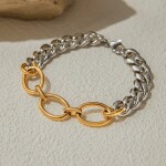ELENYS Duo Oval – pozlacený náramek 18K žluté zlato Délka náramku: 19 cm