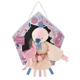Doudou Dárková sada - hudební Plyšová hračka ptáček růžový 23 cm