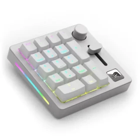 Glorious GMMK Wireless Numpad - Fox Linear - šedá/bílá / Numerická bezdrátová klávesnice / BT 5.0 / USB-C / RGB (GLO-GMMK-NP-FOX-W)