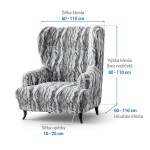 Bielastické potahy OCEANO NOVÉ šedo-modré křeslo ušák (š. 60 - 110 cm)
