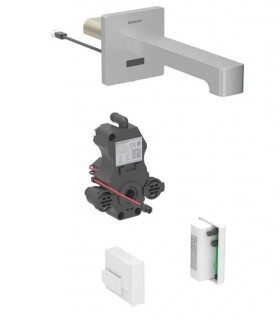 GEBERIT - Brenta Elektronický umyvadlový ventil pod omítku, napájení z generátoru, easy to clean, kartáčovaná nerez 116.295.SN.1