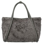 Trendy dámská plyšová kabelka do ruky Lynden, tmavě šedá