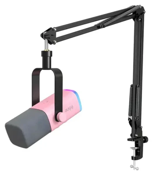 FIFINE AM8T AmpliGame růžová / Stolní mikrofon / dynamický / XLR / USB / RGB / rameno (AM8T Pink)
