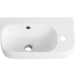 CERANO - Umývátko keramické - nástěnné - Arco - pravá - bílá lesklá - 45x25,5 CER-680345