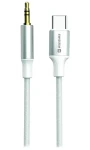 SWISSTEN TEXTILE Audio adaptér USB-C (M) - 3.5mm Jack 1.5m bílá (73502310)