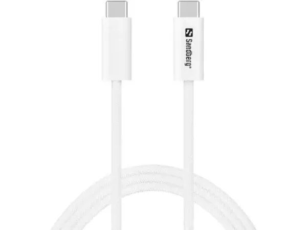 Sandberg USB-C USB4 240W + 40Gbps 1M bílá / kabel USB-C na USB-C4