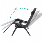 Sada 2 polohovacích zahradních židlí se stolem - černá