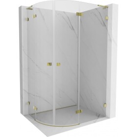 MEXEN/S - Lunar L sprchový kout čtvrtkruh křídlový pravá 100 x 90, transparent, zlato 833L-100P-090L-50-00