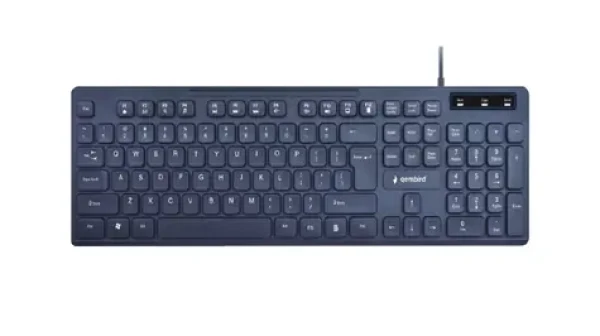 Gembird KB-MCH-04 černá / multimediální drátová klávesnice / USB-A / US layout (KB-MCH-04)