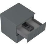 MEXEN/S - Rivel koupelnová skříňka pod umyvadlo 50 cm s deskou, 2 zásuvky, reliéf , grafit mat 91A20-05047-2-BFFC66