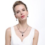 Souprava náhrdelníku a náušnic Swarovski Elements Brembilla, Tmavě modrá 40 cm + 4 cm (prodloužení)