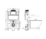 CERANO - Kompletní WC set Basic/Cesso - černá matná - WC tlačítko Dualo/Bílá - ovládání shora - předstěnová instalace - 49x36 CER-8050BD86330