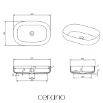 CERANO - Umyvadlo z litého mramoru Atria - na desku - černá matná - 60x40 - 2. jakost CER-WB17B_2.J