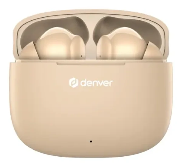 Denver TWE-48 krémová / bezdrátová sluchátka s mikrofonem / Bluetooth 5.3 / až 6 hodiny / nabíjecí pouzdro (dtwe48nu)