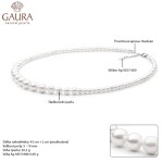 Perlový náhrdelník Bianca - sladkovodní perla, stříbro 925/1000, Bílá 43 cm + 2 cm (prodloužení)