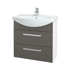 Dřevojas - Umyvadlová skříňka TAKE IT SZZ2 75 - N01 Bílá lesk / Úchytka T01 / N06 Lava 207694A