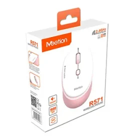 Meetion R571 bílo-růžová / Bezdrátová myš / optická / 1600 DPI / 4 tlačítka / 2,4 GHz (R571)