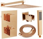 MEXEN/S - Cube DR02 podomítkový sprchový SET + slim sprcha 25, růžové zlato 77502DR0225-60