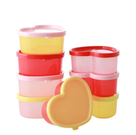 Rice Plastové krabičky Hearts - set 8 ks, multi barva, plast
