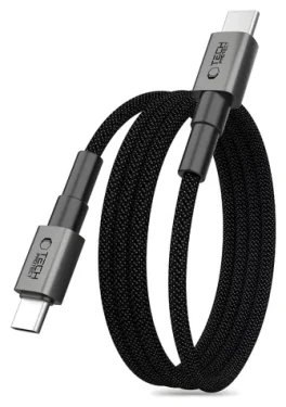 Tech-Protect Ultraboost DNA MagTwist šedá / Kabel USB-C - USB-C / PD 100W / 5A / 200 cm