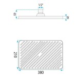 REA - Obdélníková dešťová sprcha JS-032 Chrome REA-P0392
