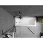 MEXEN/S - Next L vanová zástěna FIX 90 x 150, černá vzor, grafit metal 895-090-000-03-70-95