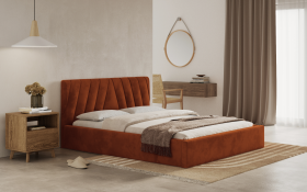 FRONTI Postel ASTI 180x200 měděná s úložným prostorem
