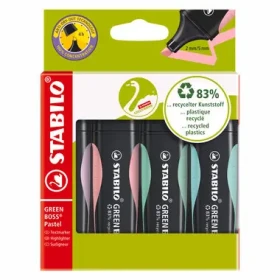 STABILO® GREEN BOSS Pastel - 4 ks sada - tyrkysová, zelená, růžová, fialová (6070/4-2)