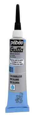 Kontura na textil a hedvábí Pébéo Gutta 20 ml - bezbarvá 001