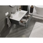 MEXEN/S - Orio koupelnová skříňka 90 cm s umyvadlem Otis, 1 šuplík, grafit mat/bílá mat 91A10-09023-1-BF66-W18M01