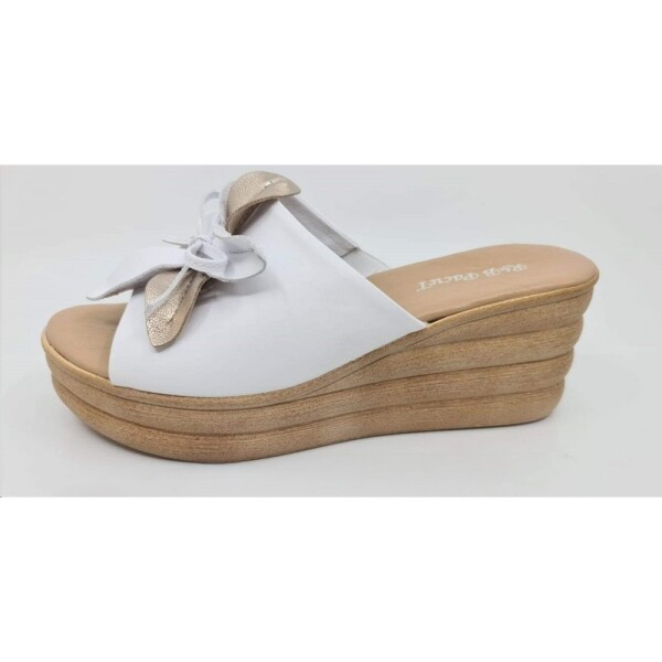 Mintaka CZ Pantofle MINTAKA 51801/25 dámské na klínku bílo-zlaté