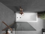 MEXEN/S - Next vanová zástěna FIX 90 x 150, grafit, růžové zlato 895-090-000-00-40-60