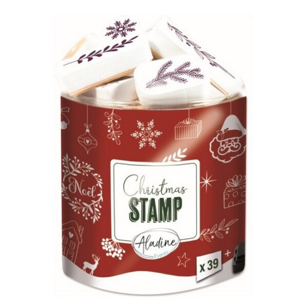 Razítka Aladine Creative Stamp, 39 ks - Veselé Vánoce