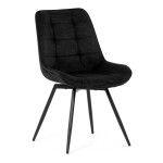 Židle jídelní, černá látka, černý kov, otočný mechanismus 90°/90° (L/P) - funkce reset