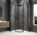 POLYSAN - GLOBE GUN METAL čtvrtkruhový sprchový kout 1000x900, čiré sklo, levé GB2190LGM
