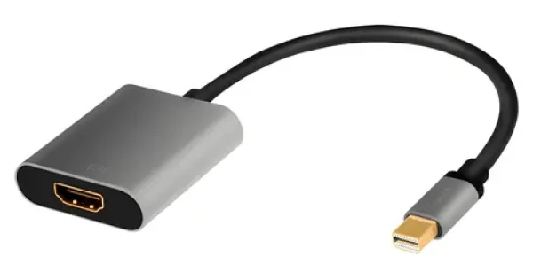 LogiLink Mini DisplayPort na HDMI černá/šedá / Adaptér / 4K 60Hz / 0,15 m (CDA0110)