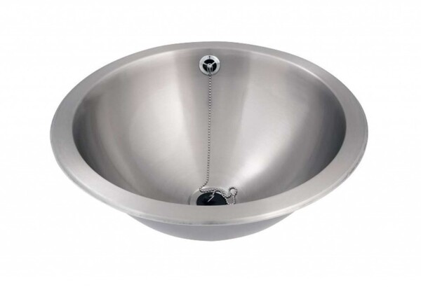 SANELA - Nerezová umyvadla Umyvadlo zápustné, průměr 46 cm, bez otvoru pro baterii, matná nerez SLUN 34