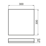 SAPHO - AZPO stropní LED svítidlo, 300x300, 17,5W, IP54, černá mat 31509