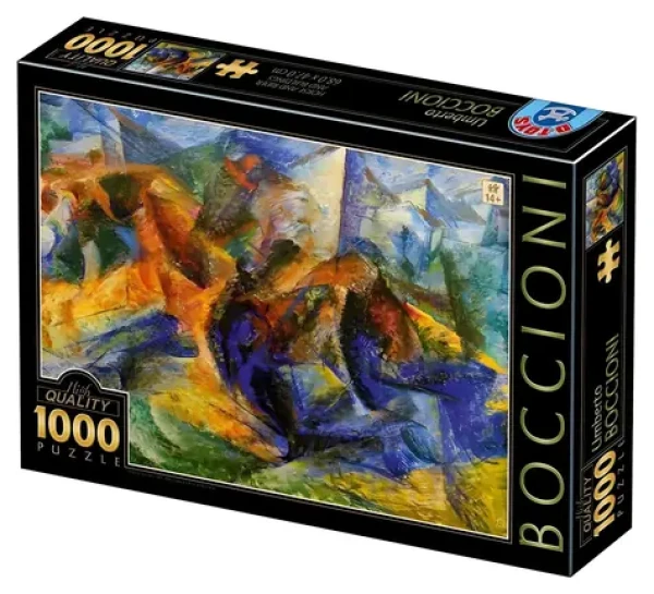 D-TOYS Puzzle Kůň a jezdec a budovy
