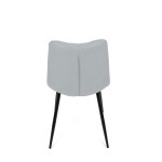 Židle jídelní, stříbrná látka, černý kov