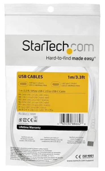 StarTech (RUSB2CC1MW) / Kabel USB-C na USB-C / USB 2.0 / 1 m / aramidová výztuž (RUSB2CC1MW)