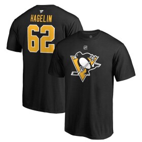 Fanatics Pánské Tričko #62 Carl Hagelin Pittsburgh Penguins Stack Logo Name & Number Velikost: XL