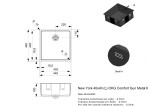 Nerezový dřez Reginox New York 40x40, R38710, Gun Metal R38710