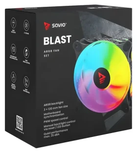 BLAST 120mm ARGB / Ventilátor / 120 mm / ARGB podsvícení / 3-pin 5V + 4-pin 12V (SAVGBLAST)