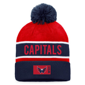 Fanatics Pánská Zimní Čepice Washington Capitals Authentic Pro Game & Train Cuffed Pom Knit Athletic Navy-Athletic Red