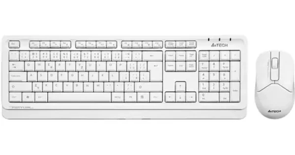 A4tech FG1012 bílá / set bezdrátová klávesnice + myši / CZ layout / USB-A nano přijímač 2.4GHz (FG1012-WH)
